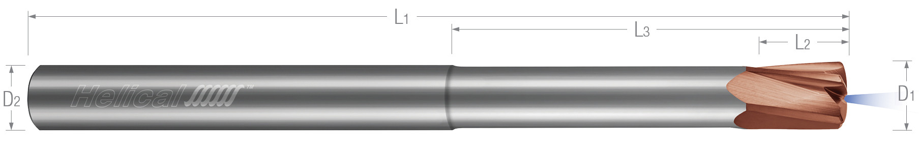 High Feed End Mills - Steels up to 45 Rc - Variable Pitch - Coolant Through - Reduced Neck High Feed End Mills