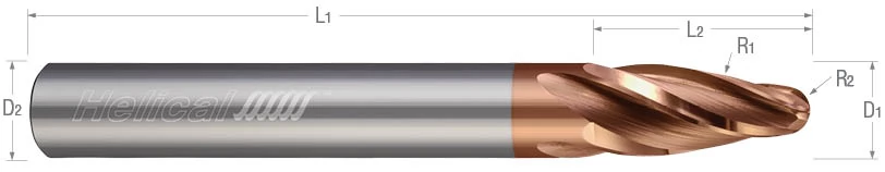Multi - Axis Finishers - 4 Flute - Oval Form (Tplus) End Mills for Stainless Steels & High Temp Alloys