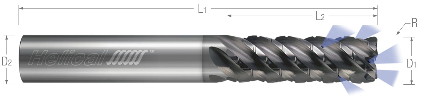 5 Flute - Corner Radius - Variable Pitch - Chipbreaker - Coolant Through - For HEM End Mills for Aluminum