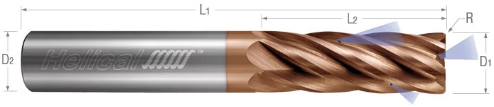 6 Flute - Corner Radius - Variable Pitch - Coolant Through End Mills for Nickel Alloys