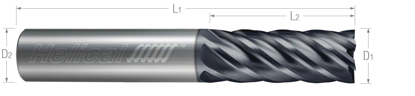 6 Flute - Square - Variable Pitch - For High Efficiency Milling End Mills for Titanium