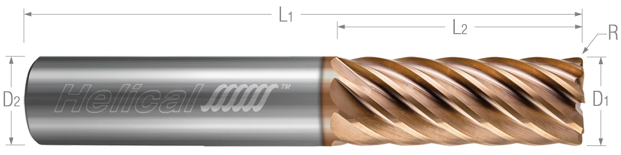 Multi - Flute - Corner Radius - Finisher (Tplus) End Mills for Stainless Steels & High Temp Alloys
