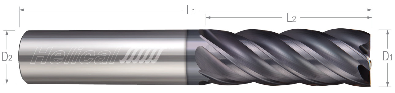 5 Flute, Square - Variable Pitch - Metric (Aplus) End Mills for Steels, Tool Steels, & Cast Iron