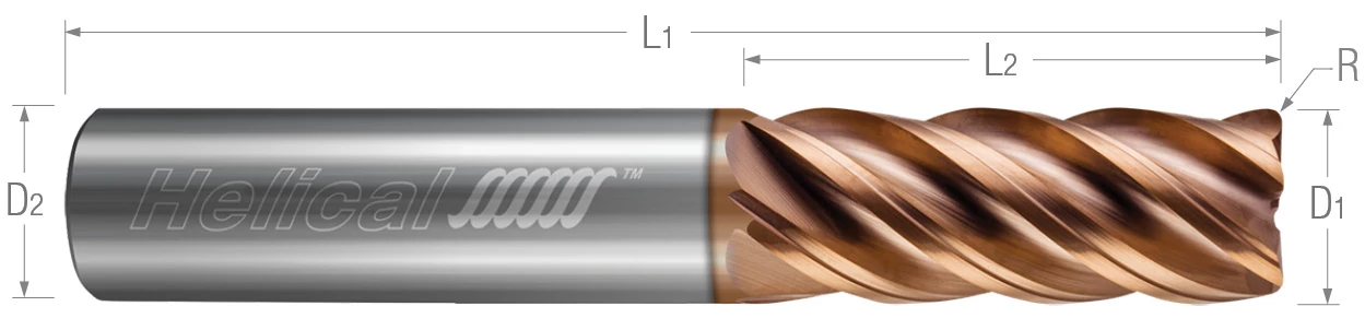 5 Flute - Corner Radius - Metric - Variable Pitch End Mills for Stainless & High Temp