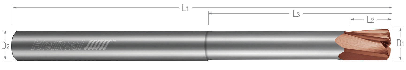 High Feed End Mills - Steels up to 45 Rc - Metric - Variable Pitch - Reduced Neck High Feed End Mills