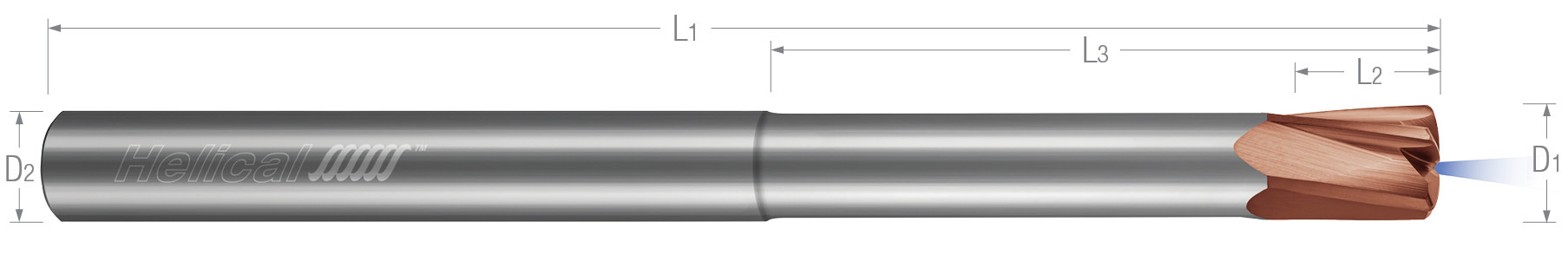 High Feed End Mills - Steels up to 45 Rc - Metric - Variable Pitch - Coolant Through - Reduced Neck High Feed End Mills