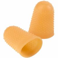 ACCO Rubber Finger Tips - #14 with 0.88" Diameter - Extra Large Size - Rubber - Amber - 12 / Box