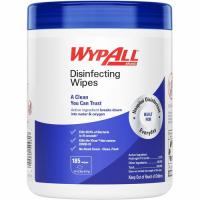 Wypall Disinfecting Wipes - For Commercial, Industry, Healthcare - Wipe - Fresh Scent - Biodegradable - White - 185/Pack - 3 / Carton