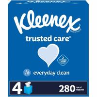 Kleenex Trusted Care Tissues - 2 Ply - 8.20" Width x 8.40" Length - White - 70/Box - 4 / Pack