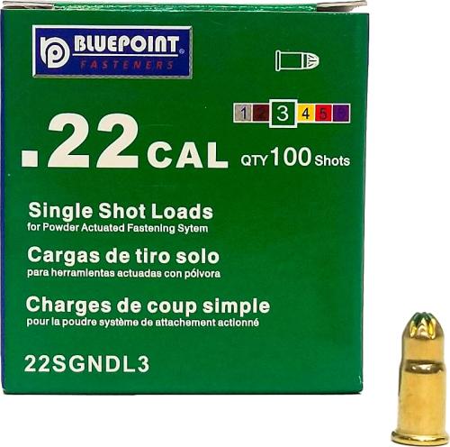 Blue Point Fasteners 22SGNDL3P Powder Load, 0.22 Caliber, Power Level ...