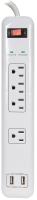 PowerZone OR505104 Surge Protector Power Strip With USB Ports, 4-Outlets, 1200 J