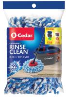 O-Cedar EasyWring 168738 RinseClean Mop Head Refill, Microfiber, Blue/White