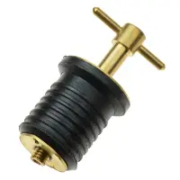 Midwest Fastener Brass T-Handle Boat Hull Drain Plug, For 1 in Drains