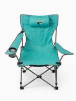 GoSit Dahn Bahamian Portable Folding Beach Chair With Cup Holder & Storage Bag, Steel Frame, Teal Polyester