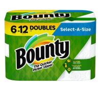Bounty Select-a-Size Paper Towels, (82 Sheets Per Roll) (6-Double Rolls)