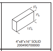 Amcon 4" Solid Block 4x8x16"