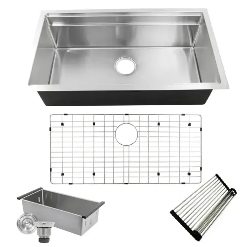 Nantucket Sinks Pro Series Small Radius Prep Station Single Bowl Kitchen Sink – 36" × 20" × 10"