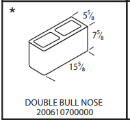 Amcon 6" Double Bullnose Block