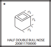Amcon 8" Half Double Bullnose