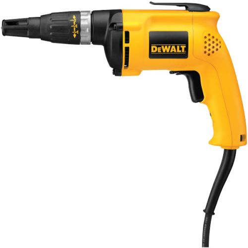 DEWALT DW255 Corded Drywall Screwgun — 6.0A, 0–5,300 RPM, Set-and-Forget Depth Nosepiece for Production Hanging