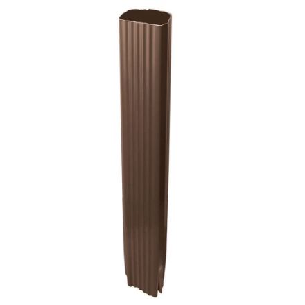 Small Square Commercial Brown Aluminum Gutter Downpipe – Sold by the Piece (10 Per Box)