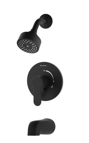 Identity tub and shower trim with secondary integral diverter