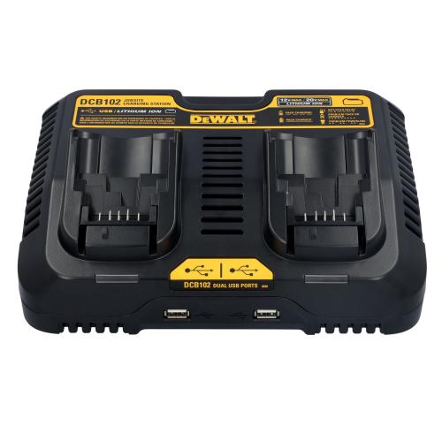 DEWALT 12V/20V MAX Li-Ion Dual Port Jobsite Charging Station with 2 USB Ports