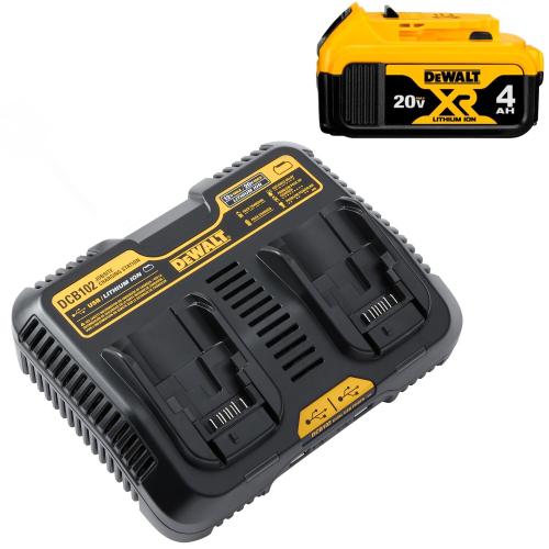 DEWALT 12V/20V MAX Li-Ion Dual Port Jobsite Charging Station with 2 USB Ports with DCB204