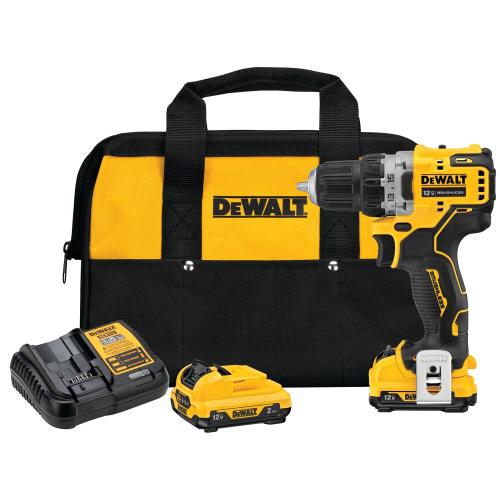 DEWALT 12V MAX XTREME Cordless Brushless 3/8 in Drill Driver Kit (2) Lithium Ion Batteries with Charger