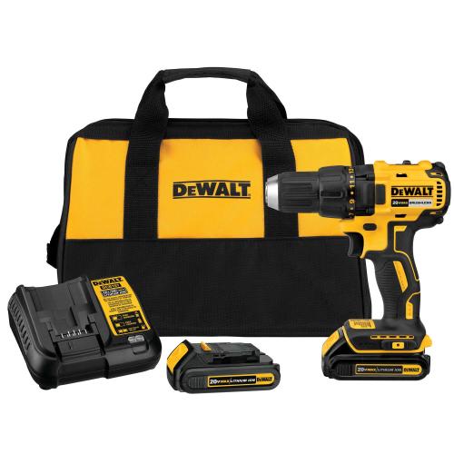 DEWALT 20V MAX Compact 1/2" Drill/Driver with 2 Batteries and Bag