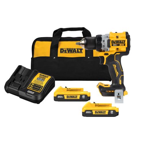 DEWALT 20V MAX XR Compact 1/2" Drill/Driver (2.0Ah) with 2 Batteries and Kit Box TOOL CONNECT READY