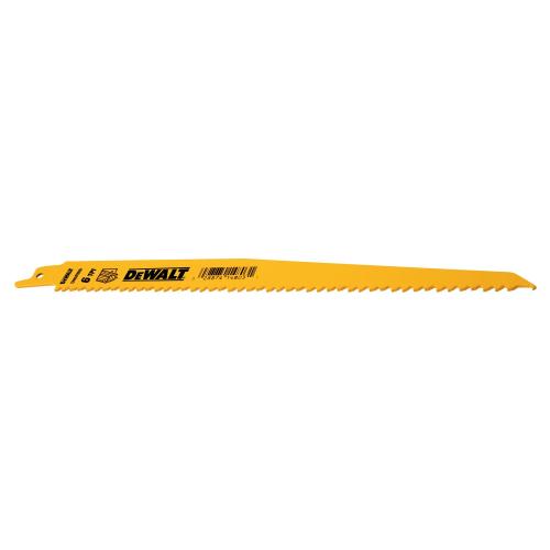 DEWALT 9" 6 Tpi Taper Back Bi-Metal Reciprocating Blade for General Purpose Wood Cutting (5 Pack)