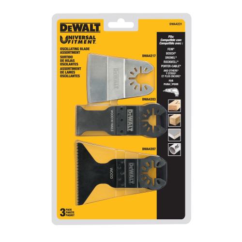 DWA4231 DEWALT 3 Piece Oscillating Blade Assortment