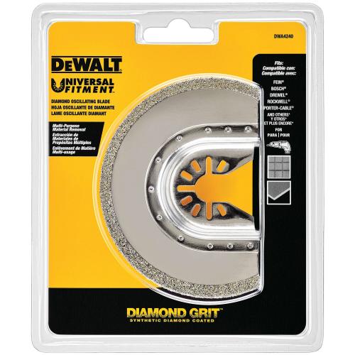 DWA4240 DEWALT Oscillating Diamond Grit Multi Material Removal Semi-Circle Blade