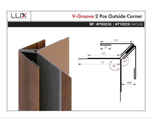 5/8" 2pc West Coast Naturals Outside Corner Pocket 12'