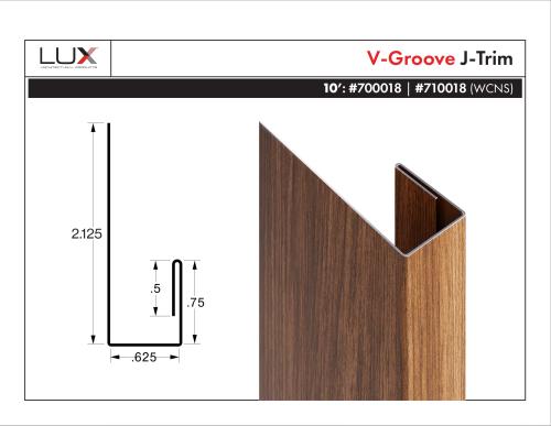 5/8" 1pc West Coast Naturals J Trim Channel 12'