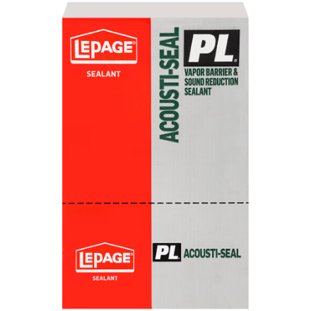 Lepage PL Acousti-Seal 825 mL Tube - Acoustical Vapour Barrier & Sound Reduction Adhesive - 12 Tubes per Case