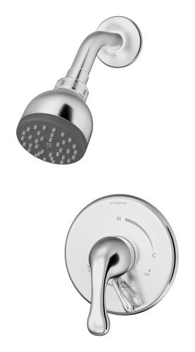 PC Unity Shower system trim  onlyMetal lever handle 1 mode  showerhead with easy to clean  nozzles 2.5 gpm (9.5 L/min)  standardChrome finish Valve(s)