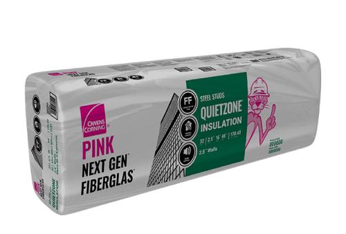 15x48x6" QuietZone Acoustical Batts - Owens Corning - Wood Framing - 16pcs per Pack - 80 SQFT/Bag - 5 Bags per Multipack Pink Fiberglass