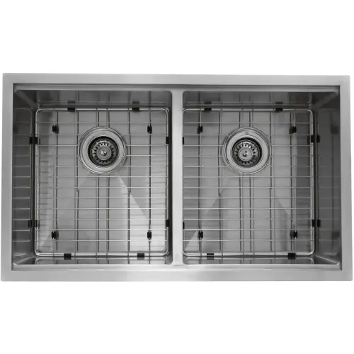 Nantucket Sinks Pro Series Small Radius Double Bowl Kitchen Sink – 32" × 19" × 9.5"