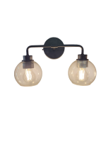 CK Lighting Alexas Clear 2LT Wall Light (Black)