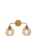 CK Lighting Alexas Clear 2LT Wall Light (Brushed Gold)
