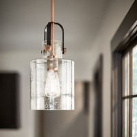 Kitner  Antique Copper 7" White  with 1 Light with E26 Bulb   52035ACO Kichler Lights Pendant