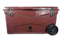 Jobu Cooler 70QT with Wheels Rotomolded Rolling Outdoor Picnic Cooler (Merlot)