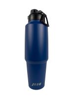 JOBU 40 oz Stainless Steel Water Bottle with 2-in-1 Sport Lid, Cup Holder Friendly (Navy Blue)