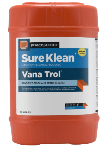 Sure Klean Vana Trol - 5 GAL - Concentrated acidic cleaner for new masonry surfaces that are subject to vanadium, manganese and other metallic sta