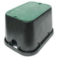 NDS 113BC Valve Box with Overlapping ICV Cover, 21 in L, 12 in H, 2-3/4 x 2-1/2 in Pipe Slots, Polyolefin