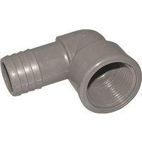 Boshart UPVCFE-10 Combination Pipe Elbow, 1 in, Insert x FPT, 90 deg Angle, PVC, Black