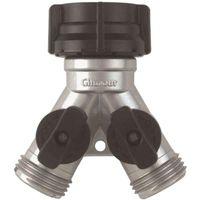 Gilmour 800154-1001 Y-Connector, Zinc, Chrome, For: Garden Hose