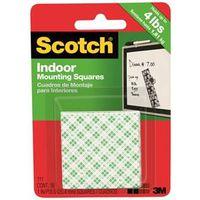 Scotch 111-24 Mounting Square, Heavy-Duty, 1 in L, 1 in W, White